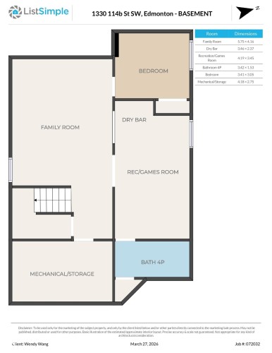 Floor plan - 1330 114B Street, Edmonton, AB - Other
