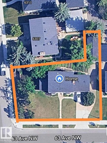 Property Boundary Map. Illustrating the property's perimeter as defined by the orange outline - 13112 63 Avenue, Edmonton, AB - Other