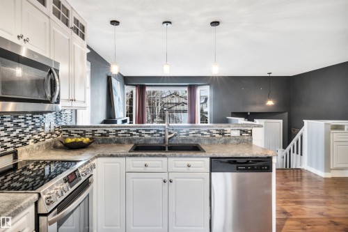 322 Wild Rose Way, Edmonton, AB - Indoor Photo Showing Kitchen With Stainless Steel Kitchen With Double Sink With Upgraded Kitchen