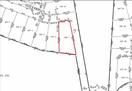 Survey Plat. Illustrating the boundaries and dimensions of Unit 1 and adjacent properties - 1-51025 Range Road 222, Rural Strathcona County, AB 