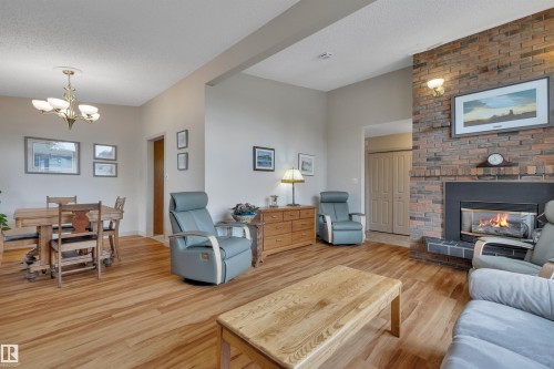 8649 27 Avenue, Edmonton, AB - Indoor Photo Showing Living Room With Fireplace