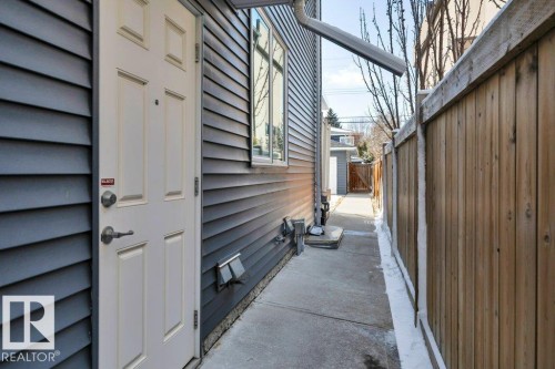 This is the side entrance to the basement and main floor - 9540 142 Street, Edmonton, AB - Outdoor With Exterior