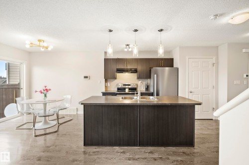 3852 Powell Wynd, Edmonton, AB - Indoor Photo Showing Kitchen With Double Sink With Upgraded Kitchen