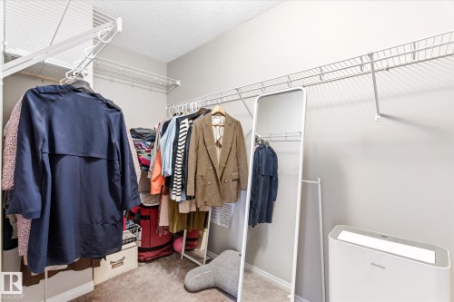 The property features a walk-in closet with carpet flooring and white wire shelving - 1668 Chapman Way, Edmonton, AB - Indoor With Storage