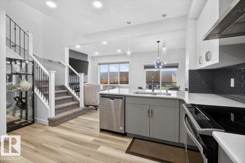 3173 Checknita Way, Edmonton, AB - Indoor Photo Showing Kitchen With Stainless Steel Kitchen With Upgraded Kitchen