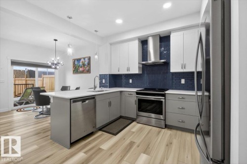 3173 Checknita Way, Edmonton, AB - Indoor Photo Showing Kitchen With Stainless Steel Kitchen