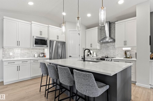 185 Redwing Wynd, St. Albert, AB - Indoor Photo Showing Kitchen With Upgraded Kitchen