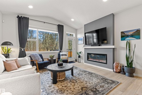 185 Redwing Wynd, St. Albert, AB - Indoor Photo Showing Living Room With Fireplace