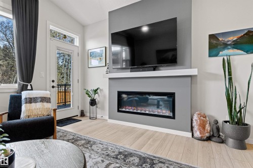 185 Redwing Wynd, St. Albert, AB - Indoor Photo Showing Living Room With Fireplace