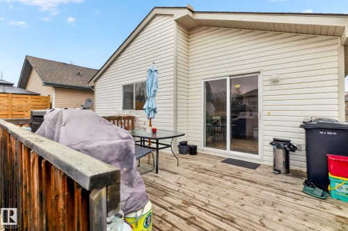 The property features a spacious wooden deck, ideal for outdoor enjoyment - 20147 48 Avenue, Edmonton, AB - Outdoor With Deck Patio Veranda With Exterior