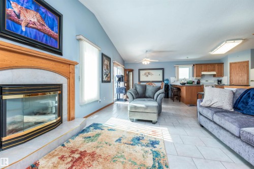 6247 162B Avenue, Edmonton, AB - Indoor Photo Showing Living Room With Fireplace