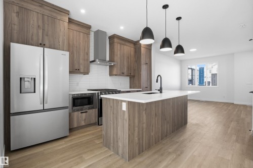 1227 Cristall Way, Edmonton, AB - Indoor Photo Showing Kitchen With Upgraded Kitchen