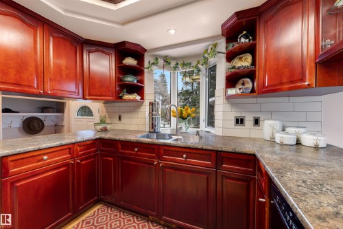 12219 42A Avenue, Edmonton, AB - Indoor Photo Showing Kitchen With Double Sink
