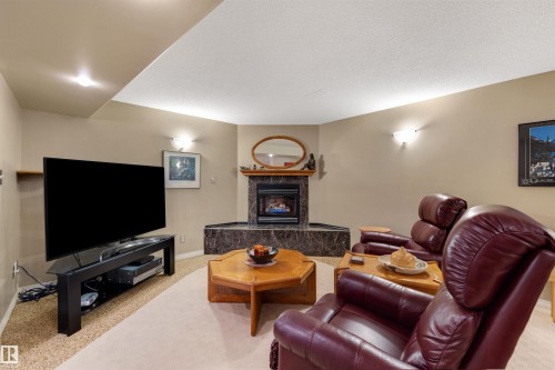 12219 42A Avenue, Edmonton, AB - Indoor Photo Showing Living Room With Fireplace