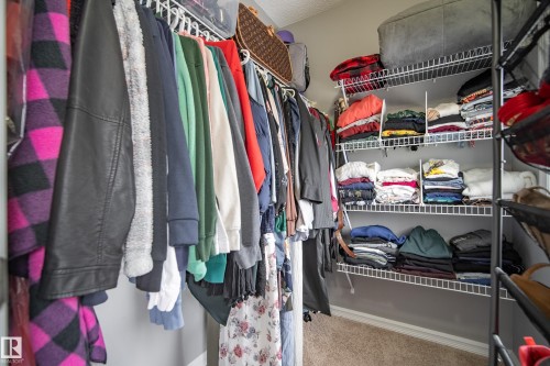 The property features a closet with wire shelving and a clothes hanging rod, providing storage solutions - 635 41 Avenue, Edmonton, AB - Indoor With Storage
