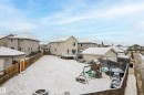 The property features a spacious backyard with a wooden fence and a snow-covered lawn - 635 41 Avenue, Edmonton, AB  - Outdoor 