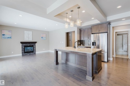 1957 Ainslie Link, Edmonton, AB - Indoor Photo Showing Kitchen With Stainless Steel Kitchen With Upgraded Kitchen