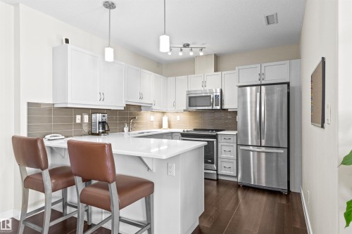 404 2755 109 Street, Edmonton, AB - Indoor Photo Showing Kitchen With Stainless Steel Kitchen With Upgraded Kitchen