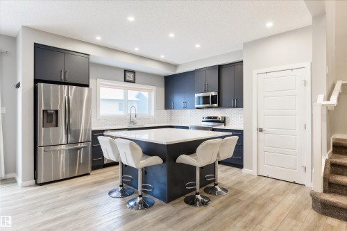 5361 Lark Landing, Edmonton, AB - Indoor Photo Showing Kitchen With Upgraded Kitchen