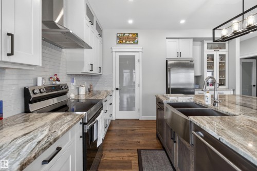 17616 78 Street, Edmonton, AB - Indoor Photo Showing Kitchen With Double Sink With Upgraded Kitchen