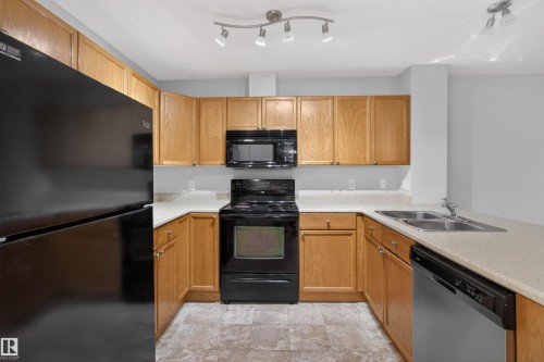 106 4403 23 Street Nw, Edmonton, AB - Indoor Photo Showing Kitchen With Double Sink