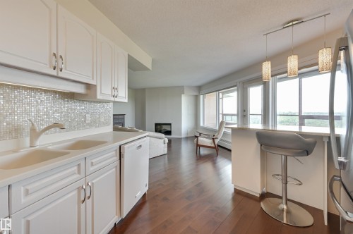 1003 12319 Jasper Avenue, Edmonton, AB - Indoor Photo Showing Kitchen With Double Sink