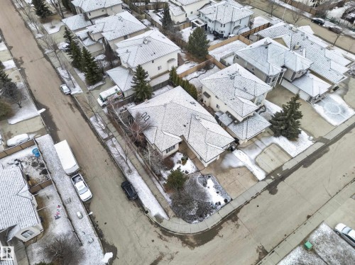 This aerial view highlights the property's prominent corner lot position within the neighborhood - 569 Butterworth Way, Edmonton, AB - Outdoor