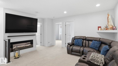 4112 171 Avenue, Edmonton, AB - Indoor Photo Showing Living Room With Fireplace