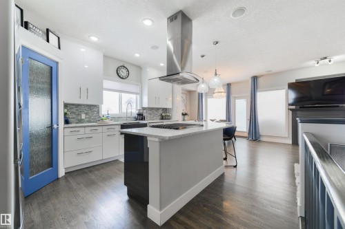 46 Longview Crescent, Spruce Grove, AB - Indoor Photo Showing Kitchen With Upgraded Kitchen