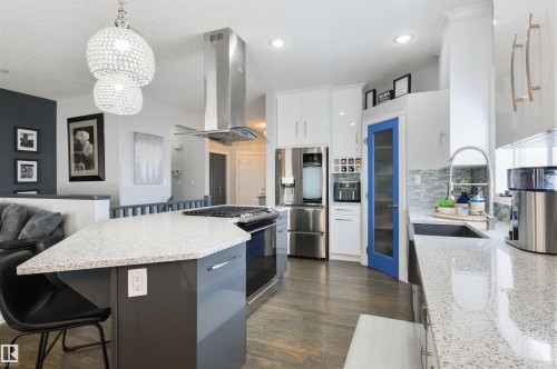 46 Longview Crescent, Spruce Grove, AB - Indoor Photo Showing Kitchen With Upgraded Kitchen