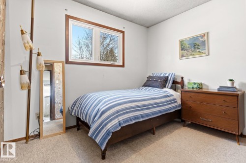 This room features carpeted flooring, a window with natural light, and a white ceiling - 10716 52 Avenue, Edmonton, AB - Indoor Photo Showing Bedroom