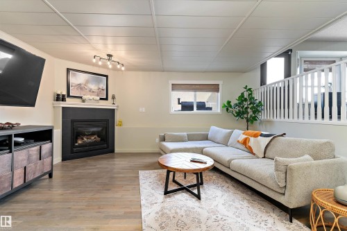 84 Delage Crescent, St. Albert, AB - Indoor Photo Showing Living Room With Fireplace