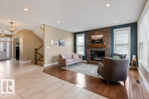 1628 Kerr Road, Edmonton, AB - Indoor Photo Showing Living Room With Fireplace