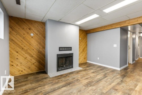16946 101 Street, Edmonton, AB - Indoor Photo Showing Basement With Fireplace