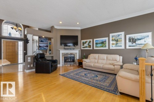 20 Keystone Crescent, St. Albert, AB - Indoor Photo Showing Living Room With Fireplace