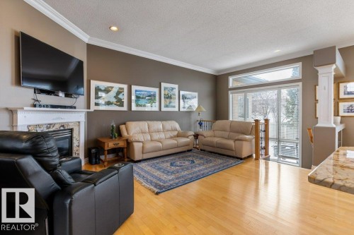 20 Keystone Crescent, St. Albert, AB - Indoor Photo Showing Living Room With Fireplace