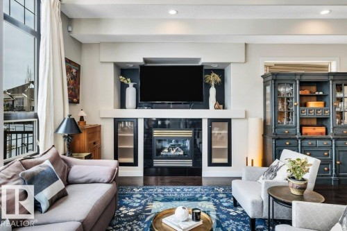 53-841 156 Street Nw, Edmonton, AB - Indoor Photo Showing Living Room With Fireplace