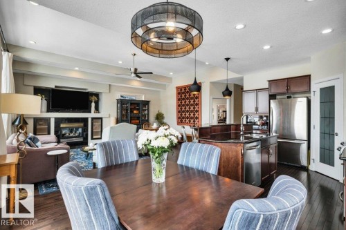 53-841 156 Street Nw, Edmonton, AB - Indoor Photo Showing Dining Room With Fireplace