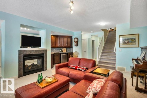 53-841 156 Street Nw, Edmonton, AB - Indoor Photo Showing Living Room With Fireplace