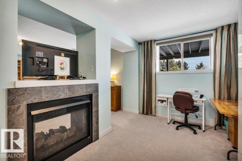 53-841 156 Street Nw, Edmonton, AB - Indoor Photo Showing Living Room With Fireplace