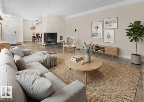 11819 75 Avenue, Edmonton, AB - Indoor Photo Showing Living Room With Fireplace