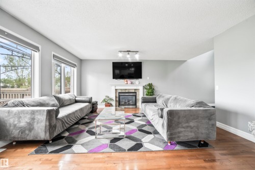 324 79 Street, Edmonton, AB - Indoor Photo Showing Living Room With Fireplace