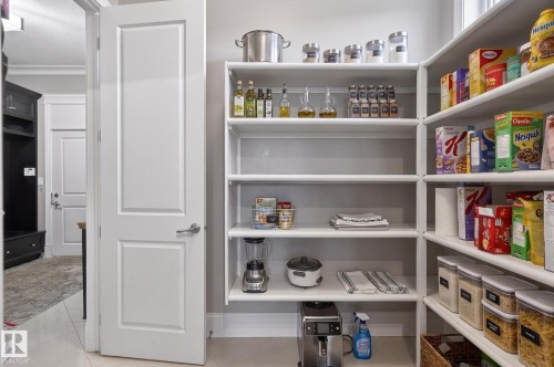 Spacious pantry featuring extensive shelving, providing ample storage solutions - 1413 Woodward Crescent, Edmonton, AB - Indoor With Storage