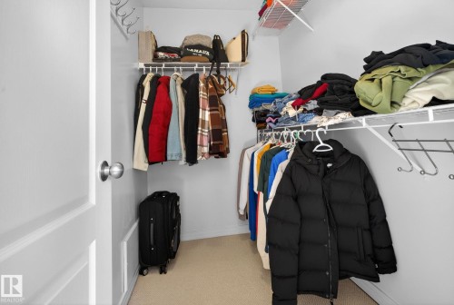 The property includes a closet featuring carpeted flooring, white walls, and wire shelving for storage - 421 84 Street, Edmonton, AB - Indoor With Storage