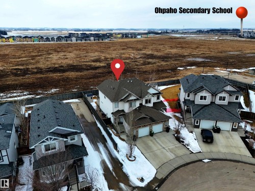 Aerial view of the property, showcasing its location in a residential setting - 132 Kirpatrick Way, Leduc, AB - Outdoor