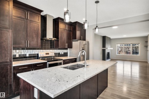 4022 Allan Crescent Sw, Edmonton, AB - Indoor Photo Showing Kitchen With Double Sink With Upgraded Kitchen