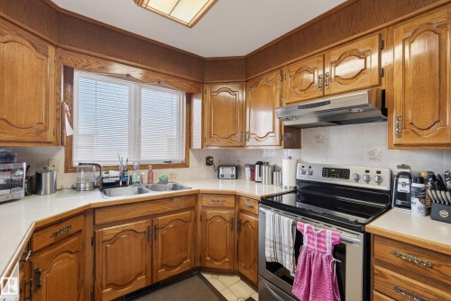 9912 162 Avenue, Edmonton, AB - Indoor Photo Showing Kitchen With Double Sink