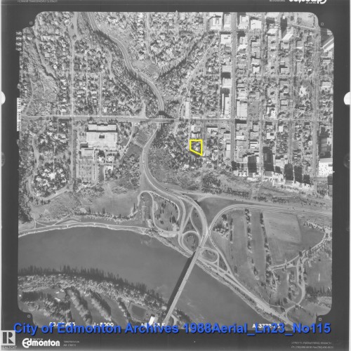 Aerial Photograph. An aerial view of the property and surrounding area from 1988 - 206 10108 125 Street, Edmonton, AB - Other