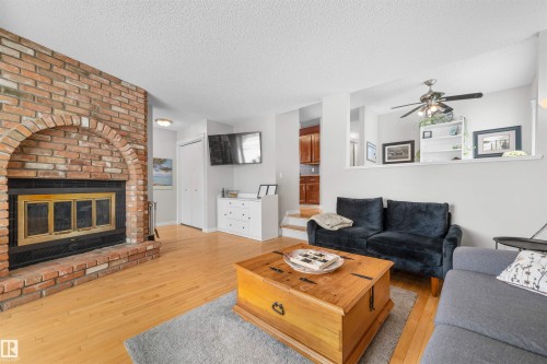 1127 36 Street, Edmonton, AB - Indoor Photo Showing Living Room With Fireplace