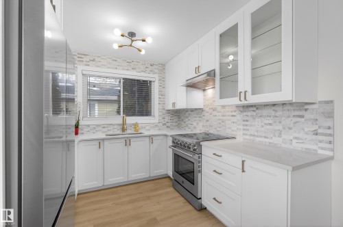 712 Knottwood Road, Edmonton, AB - Indoor Photo Showing Kitchen With Upgraded Kitchen